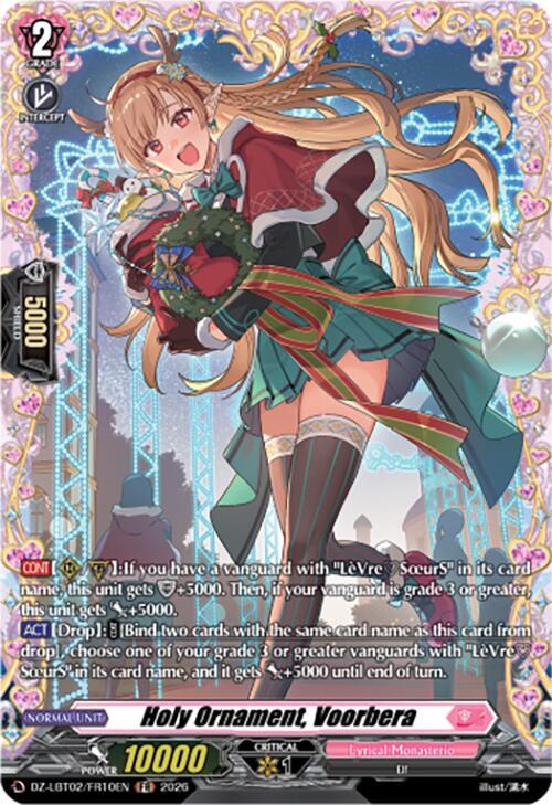 Cardfight Vanguard DZ-LBT02: Lyrical Monasterio Season of Wonders Holy Ornament, Voorbera (FR) DZ-LBT02/FR10EN Frame Rare Near Mint