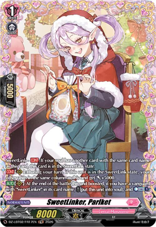 Cardfight Vanguard DZ-LBT02: Lyrical Monasterio Season of Wonders SweetLinker, Parlket (FR) DZ-LBT02/FR17EN Frame Rare Near Mint