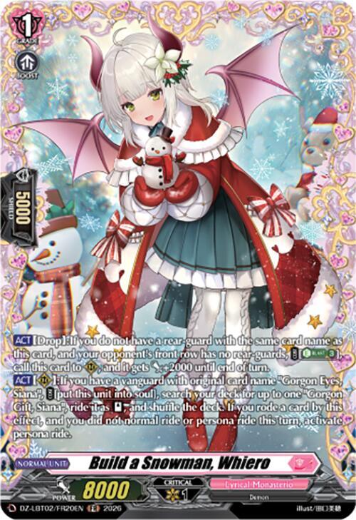 Cardfight Vanguard DZ-LBT02: Lyrical Monasterio Season of Wonders Build a Snowman, Whiero (FR) DZ-LBT02/FR20EN Frame Rare Near Mint