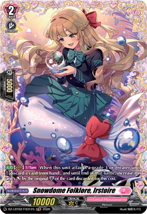 Cardfight Vanguard DZ-LBT02: Lyrical Monasterio Season of Wonders Snowdome Folklore, Irstoire (FR) DZ-LBT02/FR31EN Frame Rare Near Mint