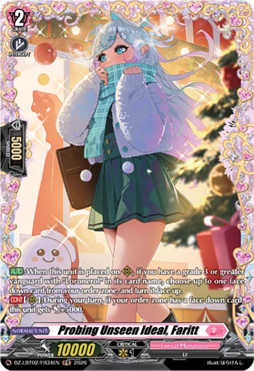Cardfight Vanguard DZ-LBT02: Lyrical Monasterio Season of Wonders Probing Unseen Ideal, Faritt (FR) DZ-LBT02/FR34EN Frame Rare Near Mint