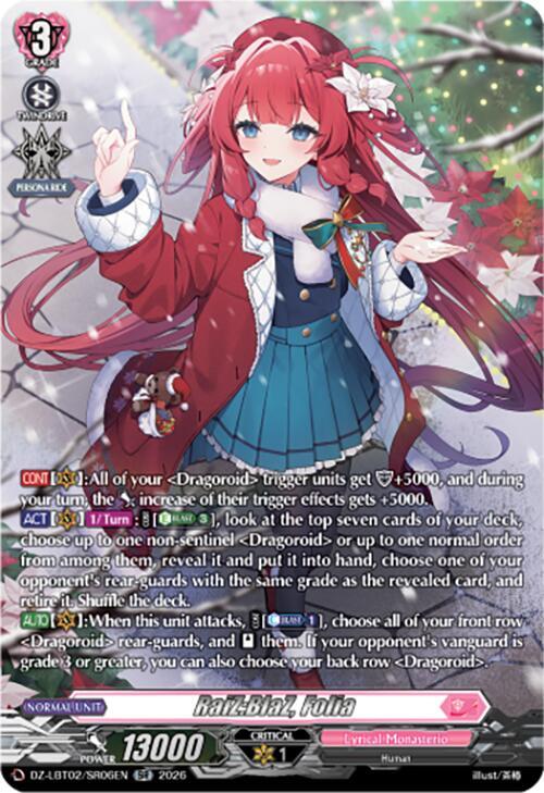 Cardfight Vanguard DZ-LBT02: Lyrical Monasterio Season of Wonders RaiZ:BlaZ, Folia (SR) DZ-LBT02/SR06EN SR Near Mint