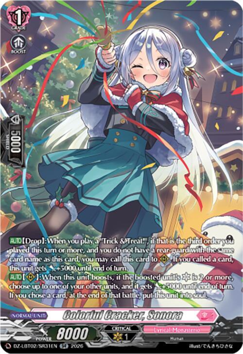 Cardfight Vanguard DZ-LBT02: Lyrical Monasterio Season of Wonders Colorful Cracker, Sonora (SR) DZ-LBT02/SR31EN SR Near Mint