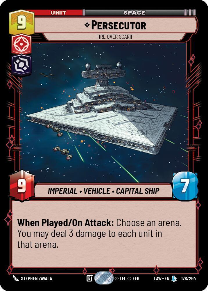 Star Wars: Unlimited A Lawless Time Persecutor - Fire Over Scarif 178/264 Legendary Near Mint