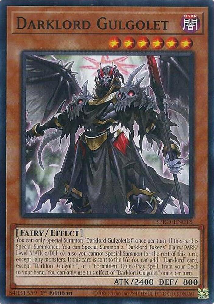 YuGiOh Burst Protocol Darklord Gulgolet BPRO-EN018 Common Near Mint 1st Edition