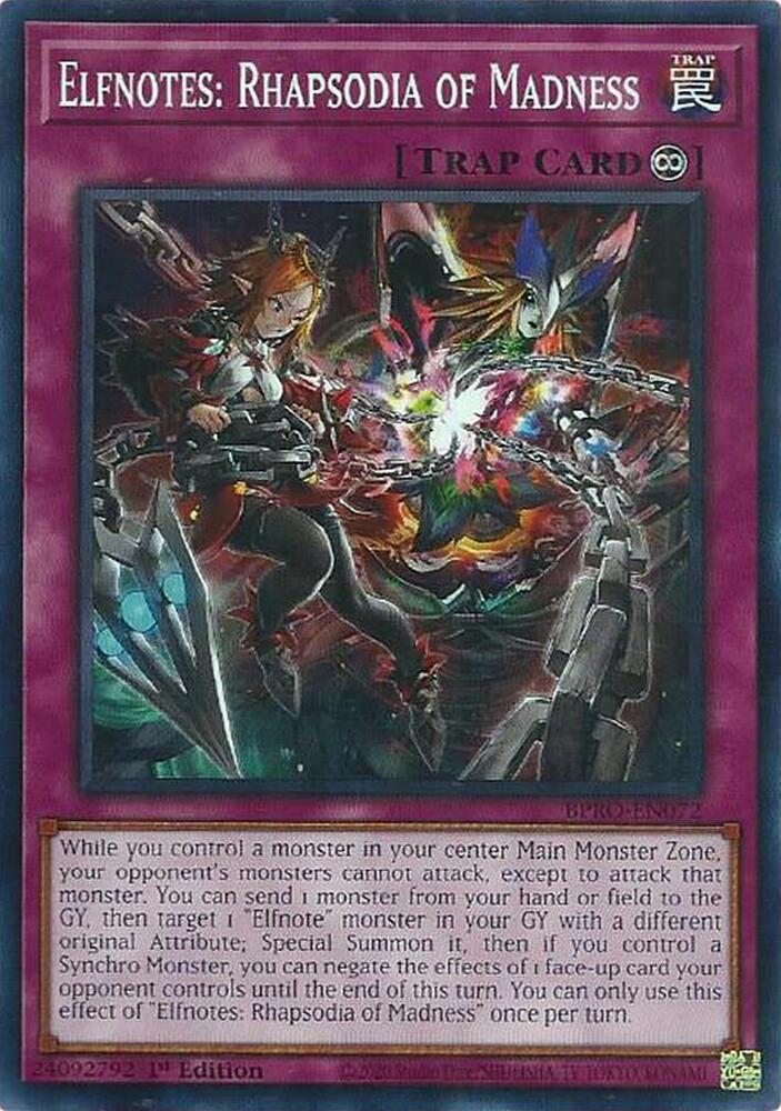 YuGiOh Burst Protocol Elfnotes: Rhapsodia of Madness BPRO-EN072 Common Near Mint 1st Edition