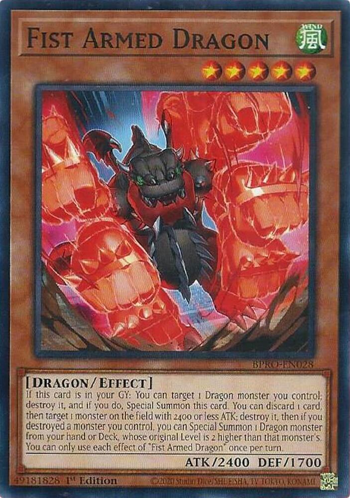 YuGiOh Burst Protocol Fist Armed Dragon BPRO-EN028 Common Near Mint 1st Edition