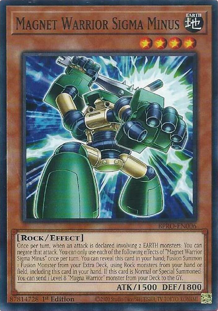YuGiOh Burst Protocol Magnet Warrior Sigma Minus BPRO-EN006 Common Near Mint 1st Edition