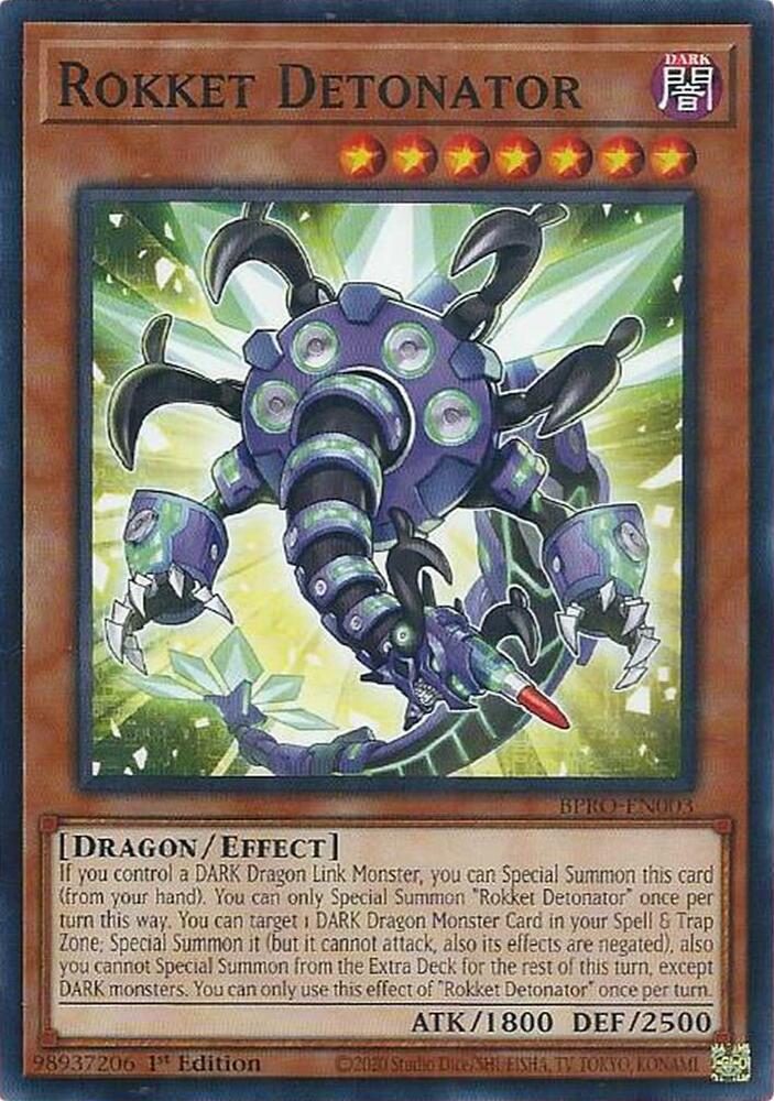 YuGiOh Burst Protocol Rokket Detonator BPRO-EN003 Common Near Mint 1st Edition