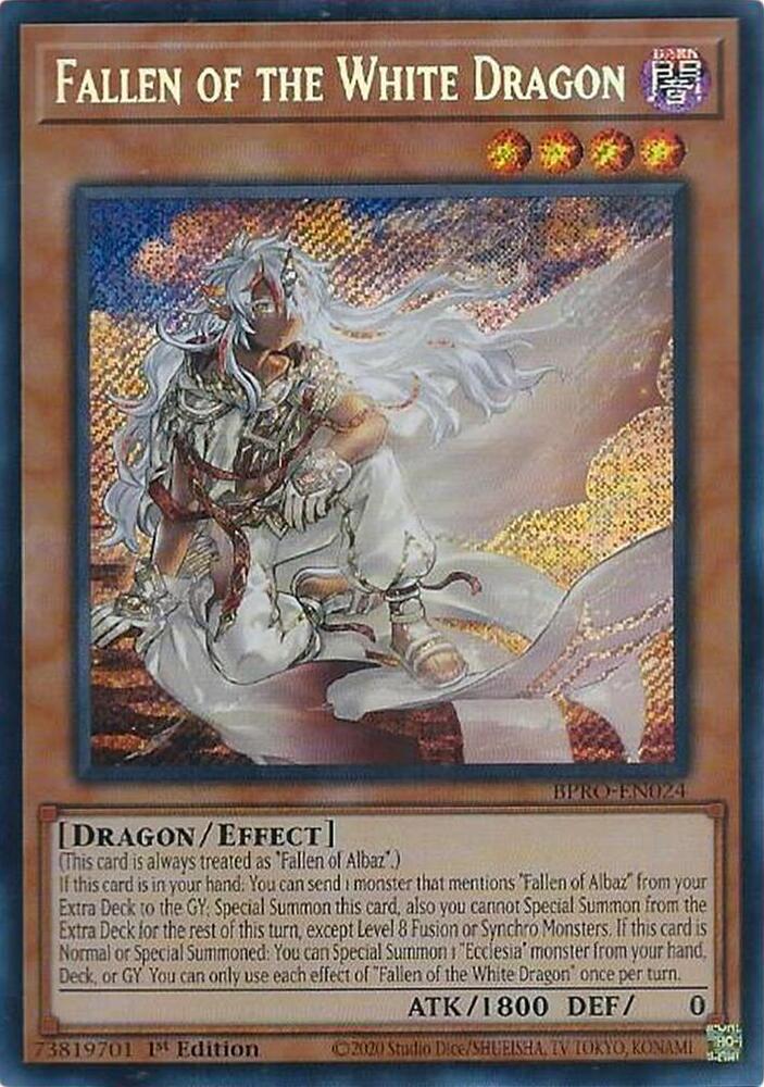 YuGiOh Burst Protocol Fallen of the White Dragon BPRO-EN024 Secret Rare Near Mint 1st Edition