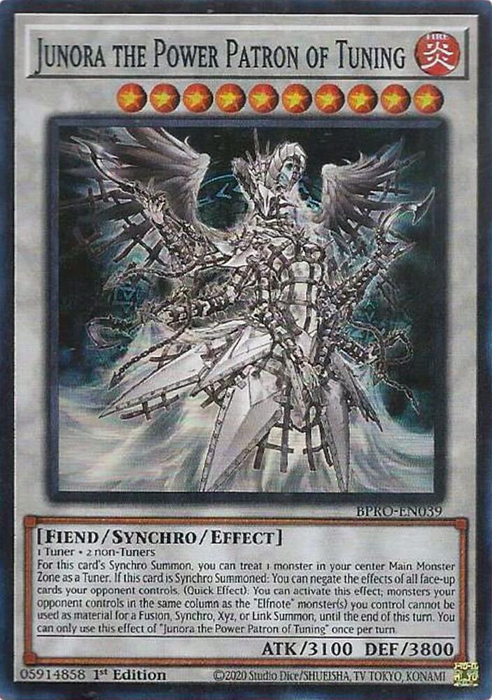 YuGiOh Burst Protocol Junora the Power Patron of Tuning BPRO-EN039 Super Rare Near Mint 1st Edition