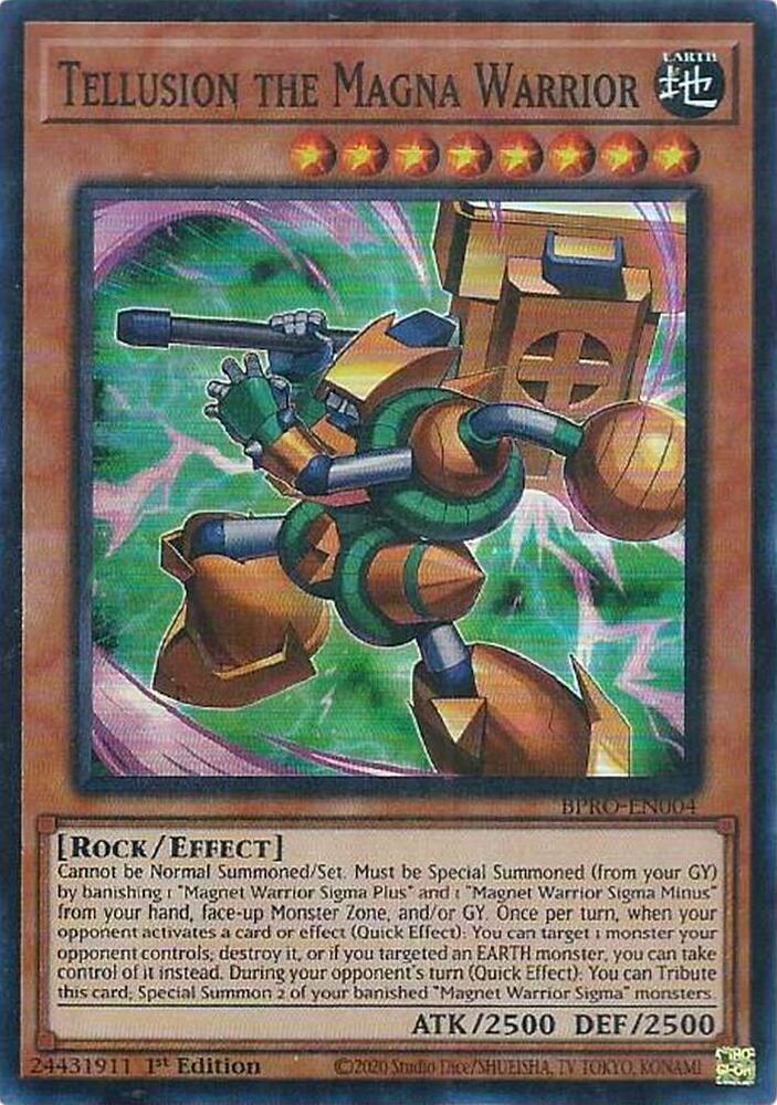 YuGiOh Burst Protocol Tellusion the Magna Warrior BPRO-EN004 Super Rare Near Mint 1st Edition