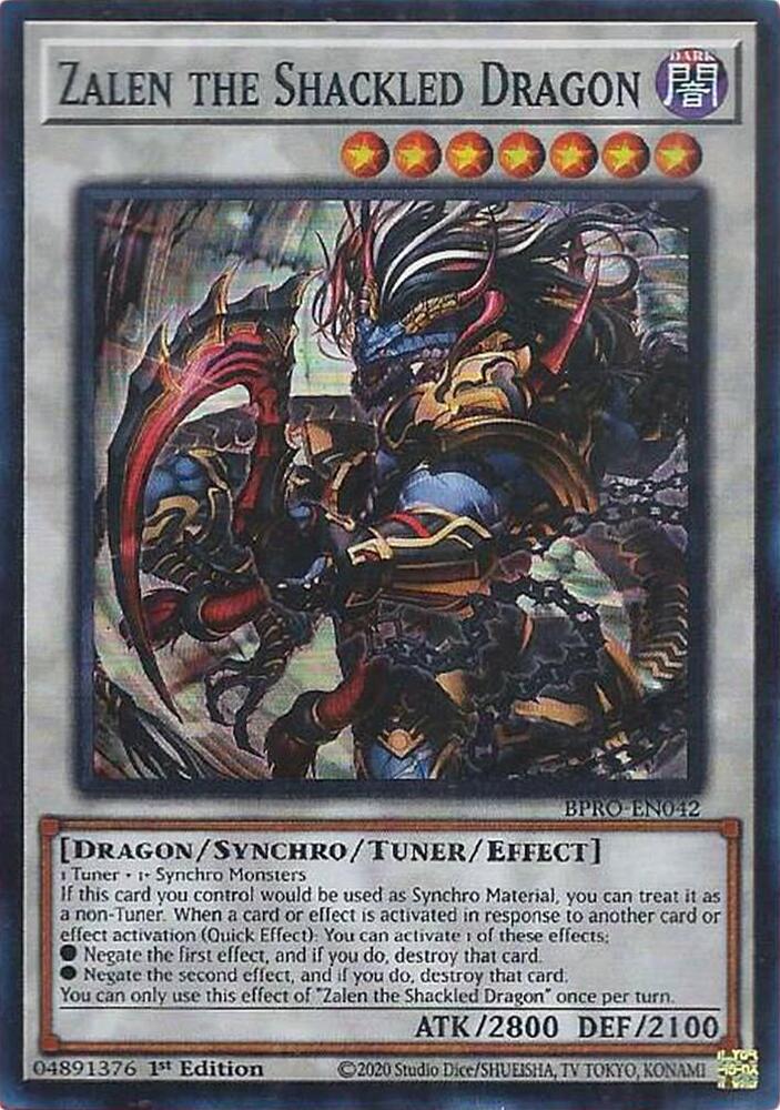 YuGiOh Burst Protocol Zalen the Shackled Dragon BPRO-EN042 Super Rare Near Mint 1st Edition