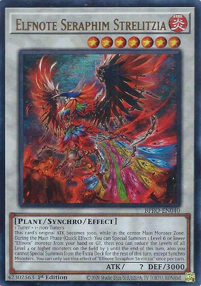 YuGiOh Burst Protocol Elfnote Seraphim Strelitzia BPRO-EN040 Ultra Rare Near Mint 1st Edition