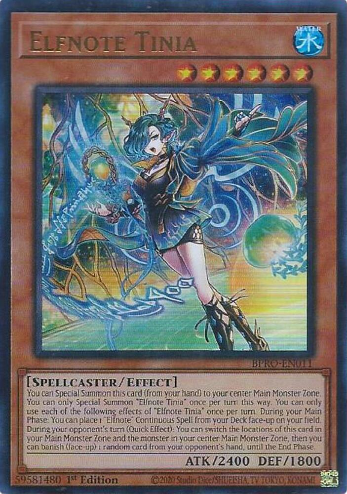 YuGiOh Burst Protocol Elfnote Tinia BPRO-EN011 Ultra Rare Near Mint 1st Edition
