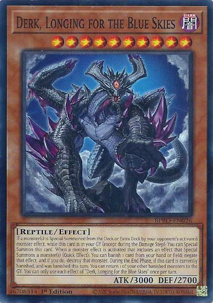 YuGiOh Burst Protocol Derk, Longing for the Blue Skies BPRO-EN026 Common Near Mint 1st Edition
