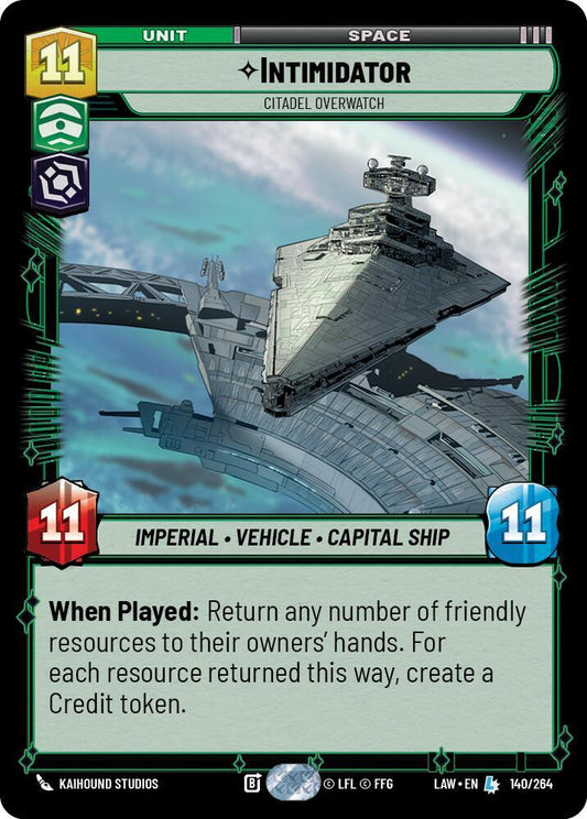 Star Wars: Unlimited A Lawless Time Intimidator - Citadel Overwatch 140/264 Legendary Near Mint