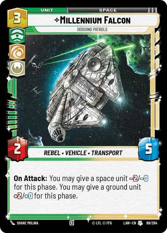 Star Wars: Unlimited A Lawless Time Millennium Falcon - Dodgin Patrols 68/264 Uncommon Near Mint