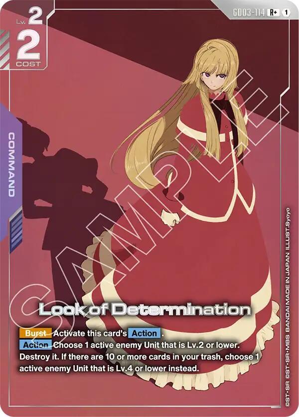 Gundam Card Game Steel Requiem Look of Determination (R+) GD03-114 R+ Near Mint Holofoil