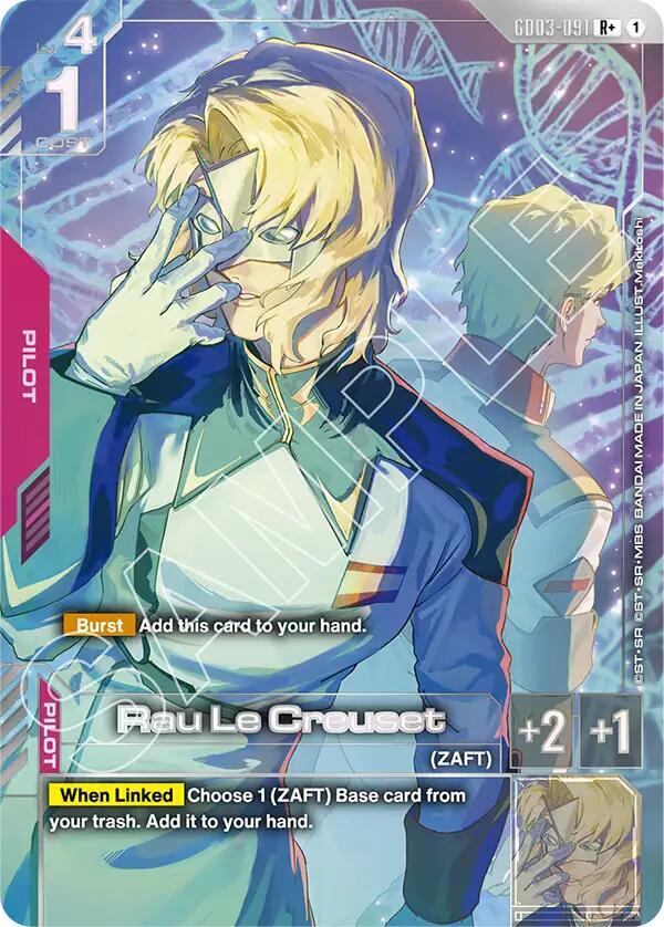Gundam Card Game Steel Requiem Rau Le Creuset (R+) GD03-091 R+ Near Mint Holofoil