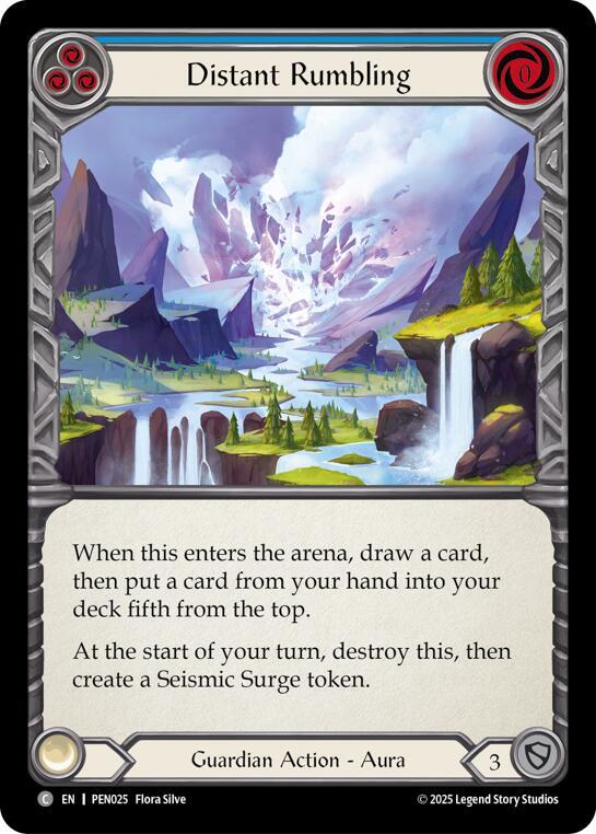 Flesh & Blood TCG Compendium of Rathe Distant Rumbling (Blue) PEN025 Common Near Mint
