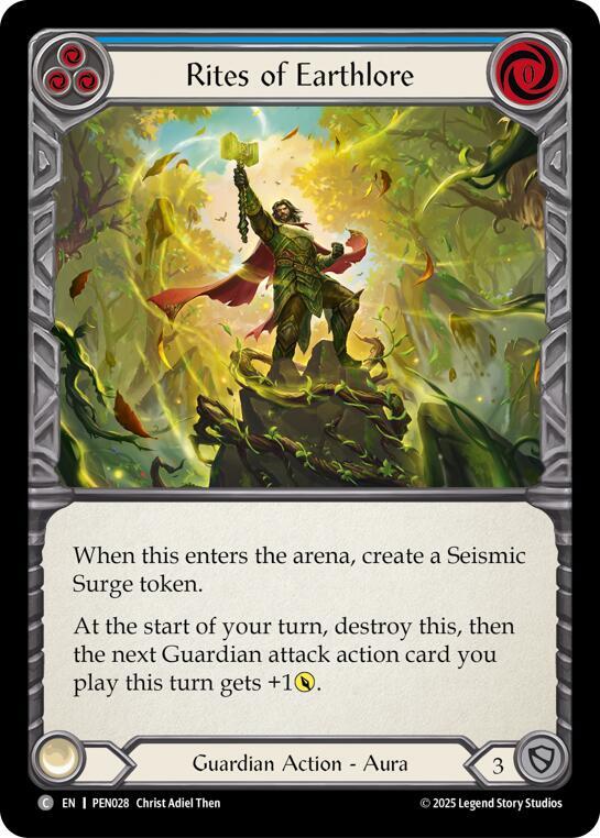 Flesh & Blood TCG Compendium of Rathe Rites Of Earthlore (Blue) PEN028 Common Near Mint