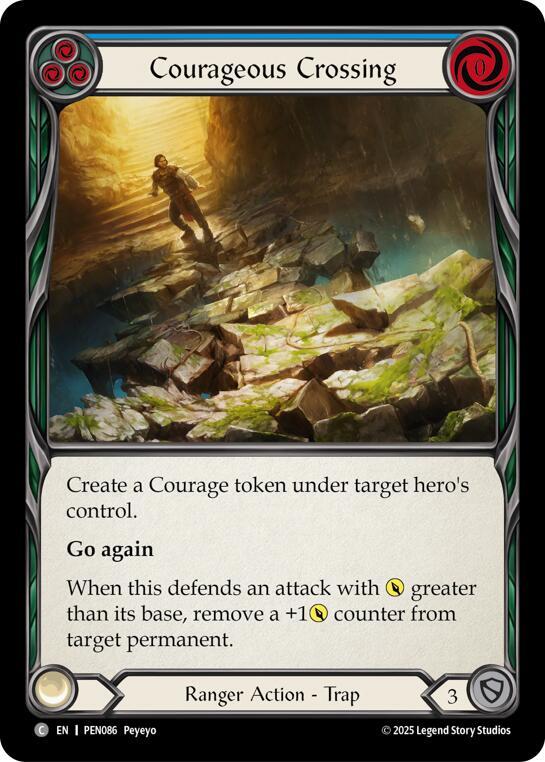 Flesh & Blood TCG Compendium of Rathe Courageous Crossing (Blue) PEN086 Common Near Mint