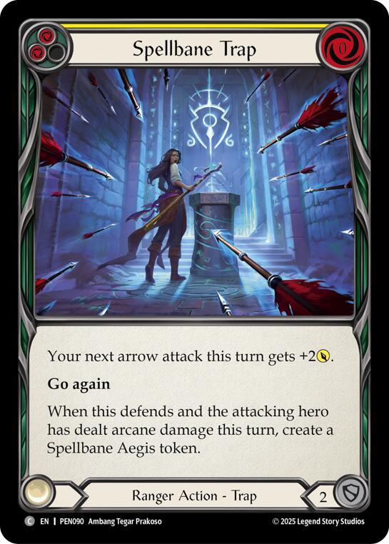 Flesh & Blood TCG Compendium of Rathe Spellbane Trap (Yellow) PEN090 Common Near Mint