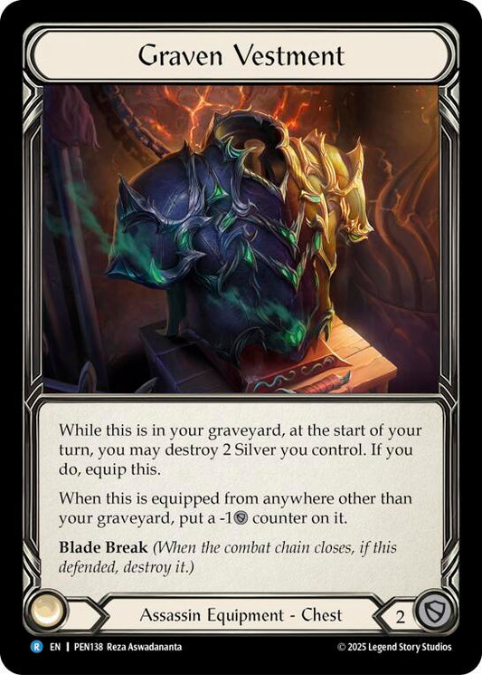 Flesh & Blood TCG Compendium of Rathe Graven Vestment PEN138 Rare Near Mint