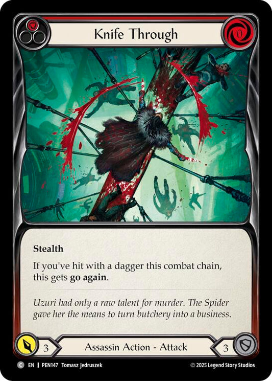 Flesh & Blood TCG Compendium of Rathe Knife Through (Red) PEN147 Common Near Mint