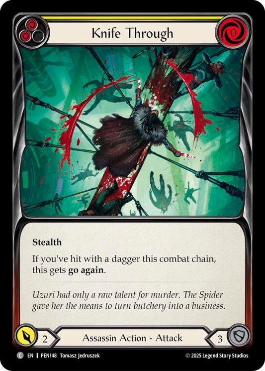 Flesh & Blood TCG Compendium of Rathe Knife Through (Yellow) PEN148 Common Near Mint