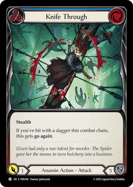 Flesh & Blood TCG Compendium of Rathe Knife Through (Blue) PEN149 Common Near Mint