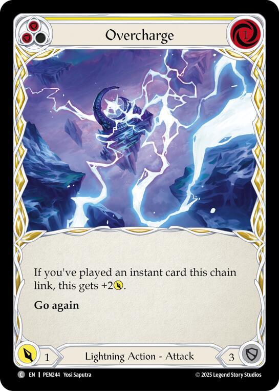 Flesh & Blood TCG Compendium of Rathe Overcharge (Yellow) PEN244 Common Near Mint