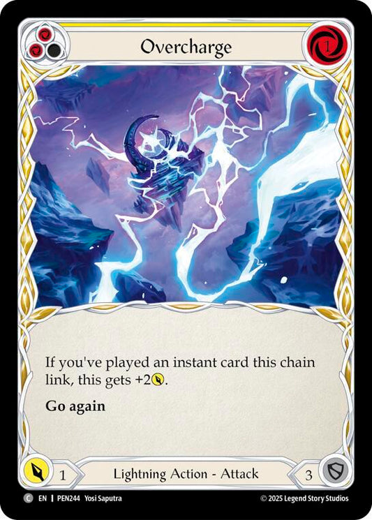 Flesh & Blood TCG Compendium of Rathe Overcharge (Yellow) PEN244 Common Near Mint
