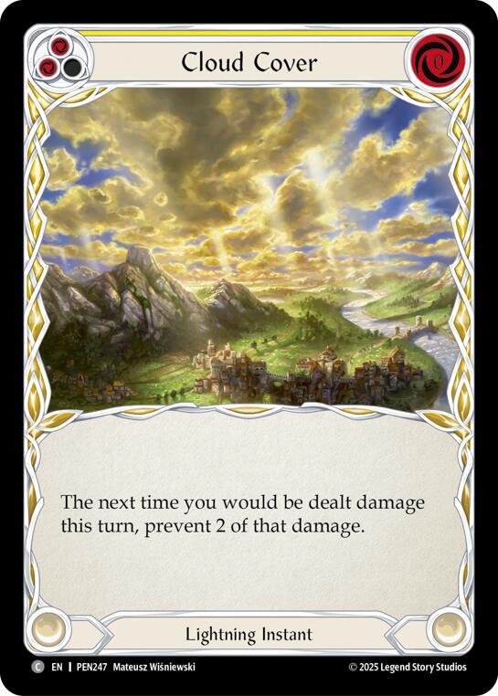 Flesh & Blood TCG Compendium of Rathe Cloud Cover (Yellow) PEN247 Common Near Mint Rainbow Foil