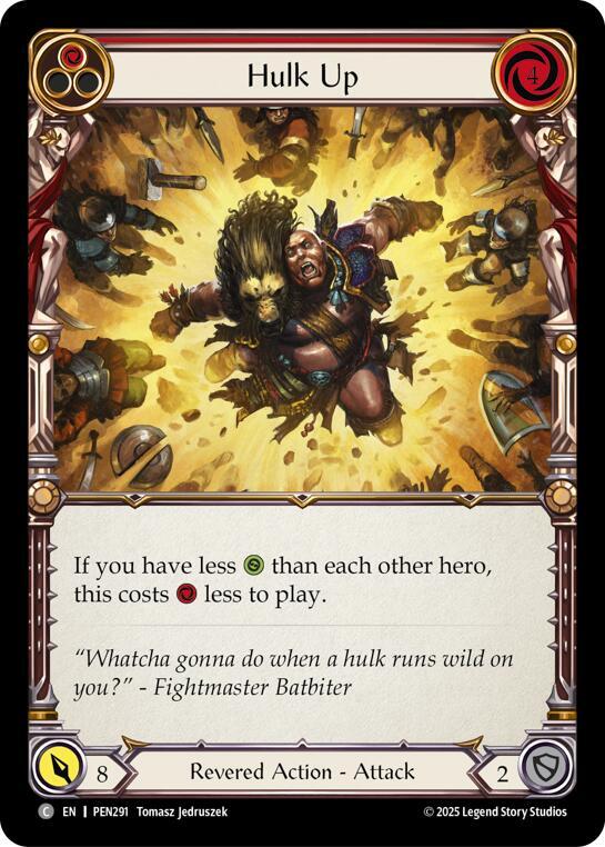 Flesh & Blood TCG Compendium of Rathe Hulk Up (Red) PEN291 Common Near Mint