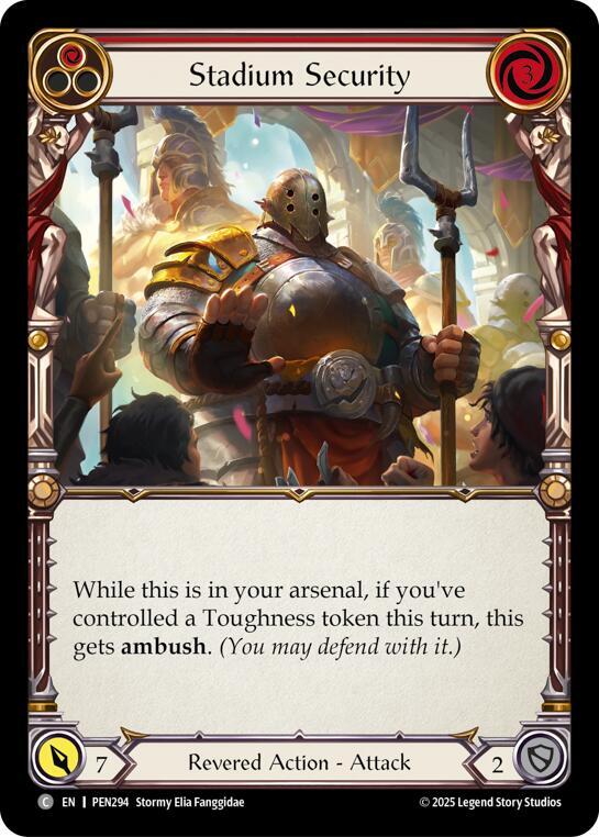Flesh & Blood TCG Compendium of Rathe Stadium Security (Red) PEN294 Common Near Mint