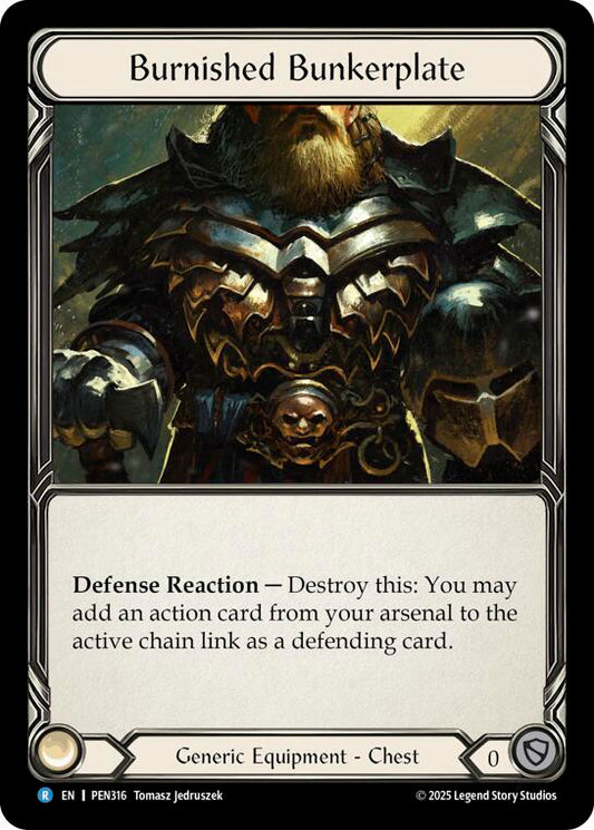 Flesh & Blood TCG Compendium of Rathe Burnished Bunkerplate PEN316 Rare Near Mint