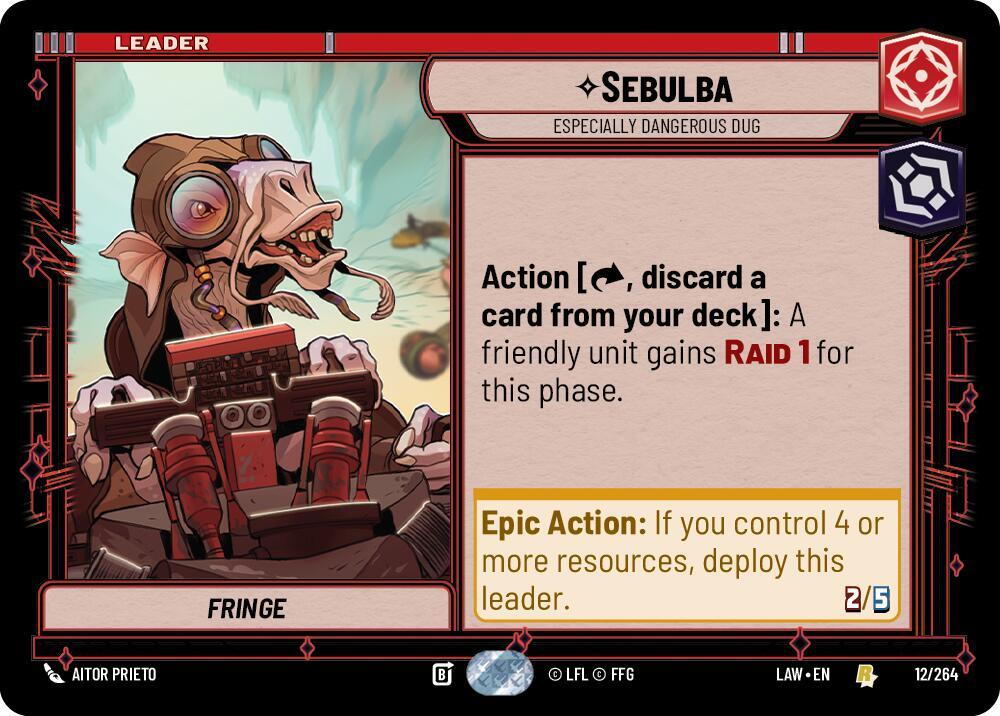 Star Wars: Unlimited A Lawless Time Sebulba - Especially Dangerous Dug 12/264 Rare Near Mint