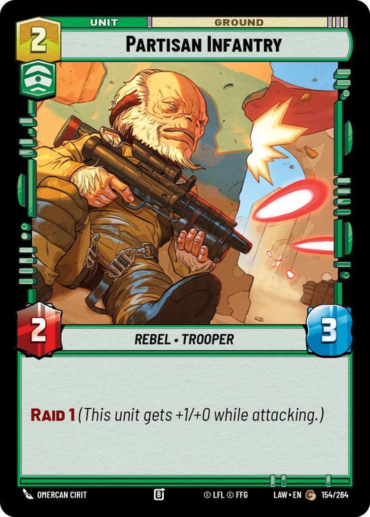 Star Wars: Unlimited A Lawless Time Partisan Infantry 154/264 Common Near Mint