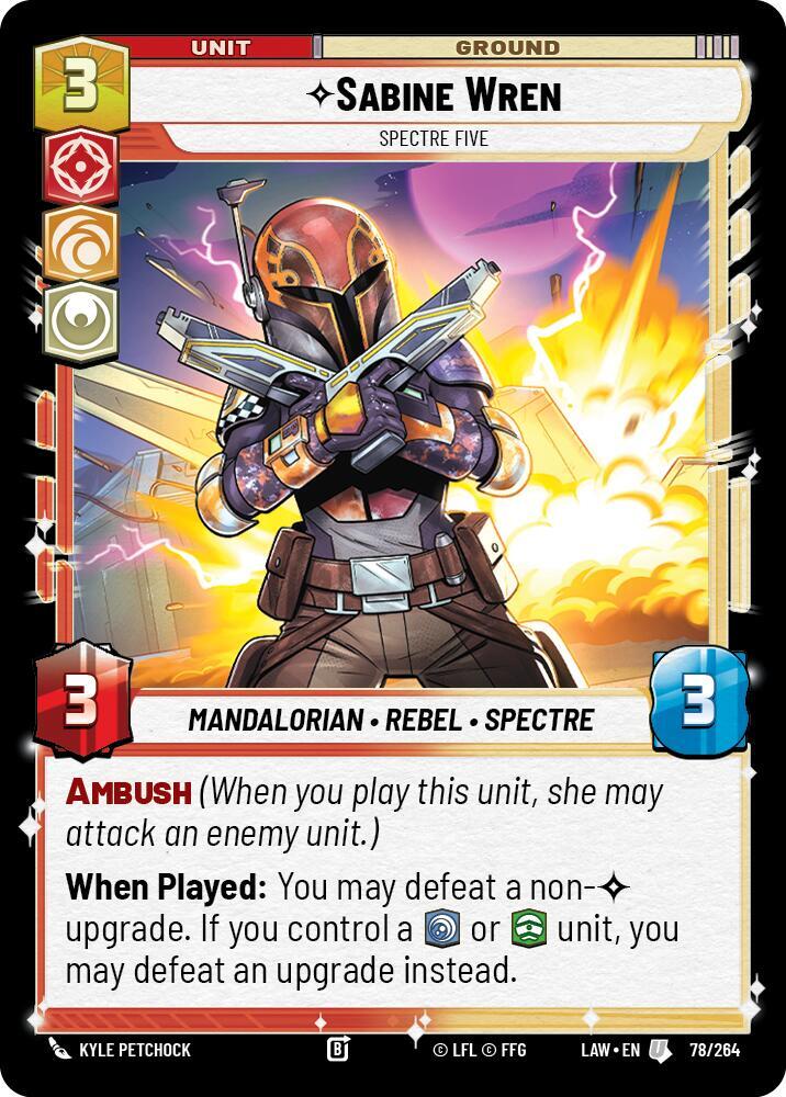 Star Wars: Unlimited A Lawless Time Sabine Wren - Spectre Five 78/264 Uncommon Near Mint