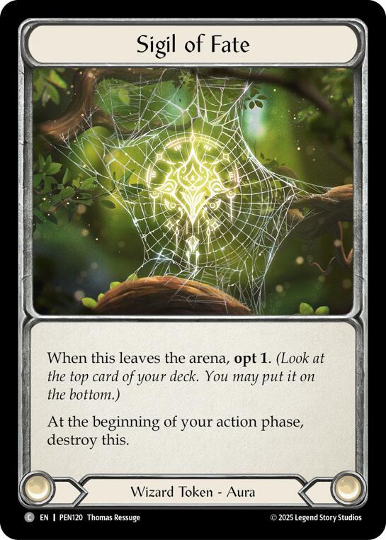 Flesh & Blood TCG Compendium of Rathe Sigil Of Fate PEN120 Token Near Mint