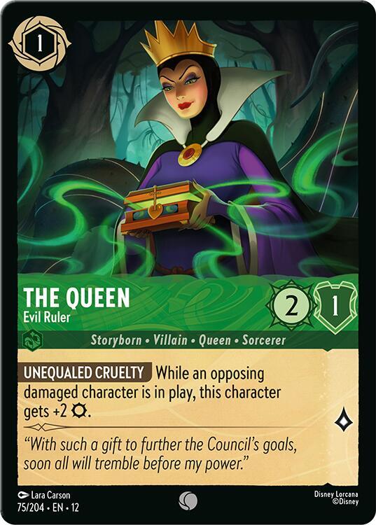 Disney Lorcana Wilds Unknown The Queen - Evil Ruler 75/204 Common Near Mint Cold Foil