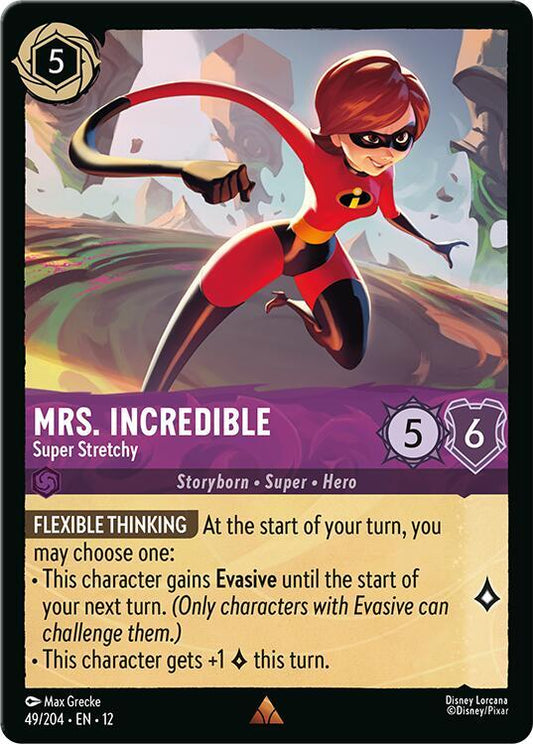 Disney Lorcana Wilds Unknown Mrs. Incredible - Super Stretchy 49/204 Rare Near Mint Holofoil