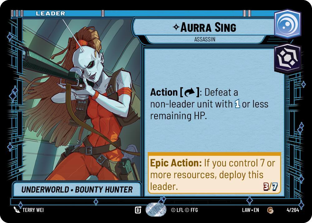 Star Wars: Unlimited A Lawless Time Aurra Sing - Assassin 4/264 Common Near Mint