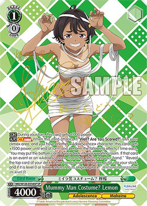 Weiss Schwarz Makeine: Too Many Losing Heroines! Mummy Man Costume? Lemon (SP) MKI/W126-E034SP SP Special Rare Near Mint