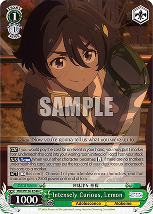 Weiss Schwarz Makeine: Too Many Losing Heroines! Intensely Curious, Lemon MKI/W126-E046 C Common Near Mint