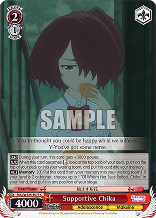 Weiss Schwarz Makeine: Too Many Losing Heroines! Supportive Chika MKI/W126-E071 C Common Near Mint