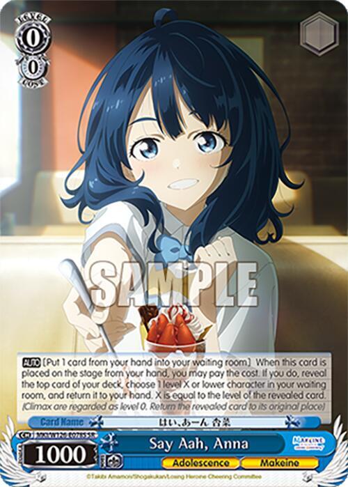 Weiss Schwarz Makeine: Too Many Losing Heroines! Say Aah, Anna (SR) MKI/W126-E078S SR Super Rare Near Mint