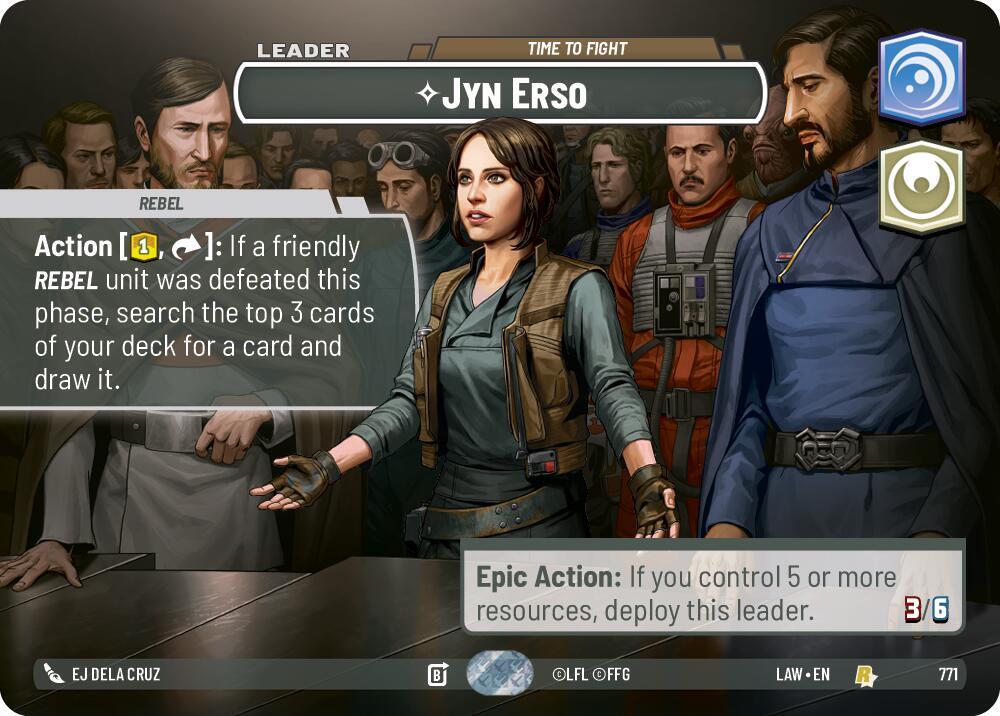Star Wars: Unlimited A Lawless Time Jyn Erso - Time to Fight (Showcase) 771 Rare Near Mint Foil